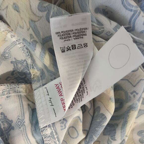 Never Fully Dressed Amalfi Tile Print High Rise Shorts Blue Yellow Boho Size 18 - Picture 10 of 10